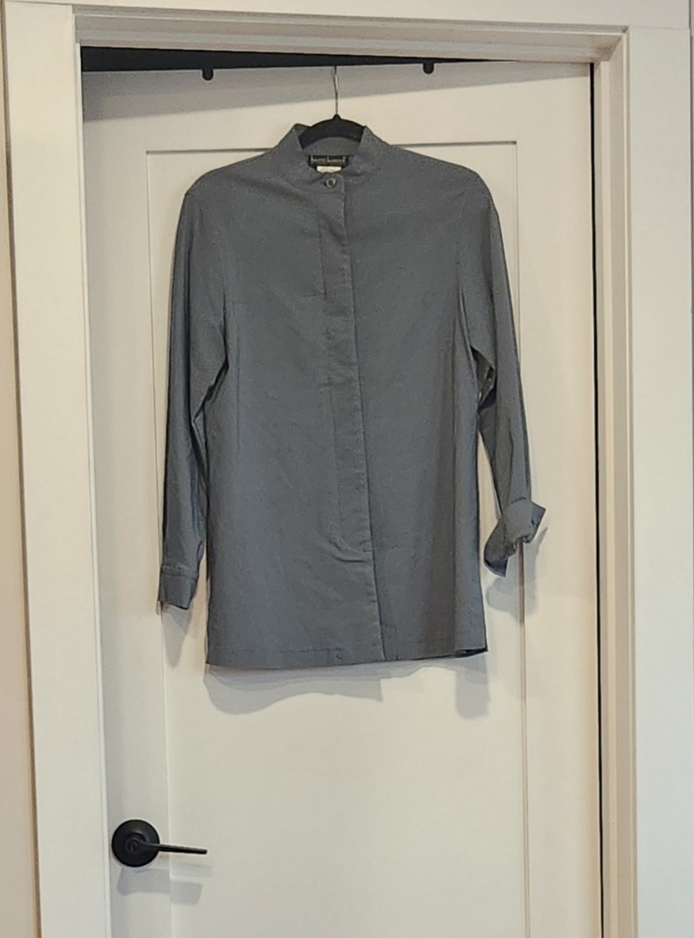 Harve Benard Light Sage Collarless Button Jacket